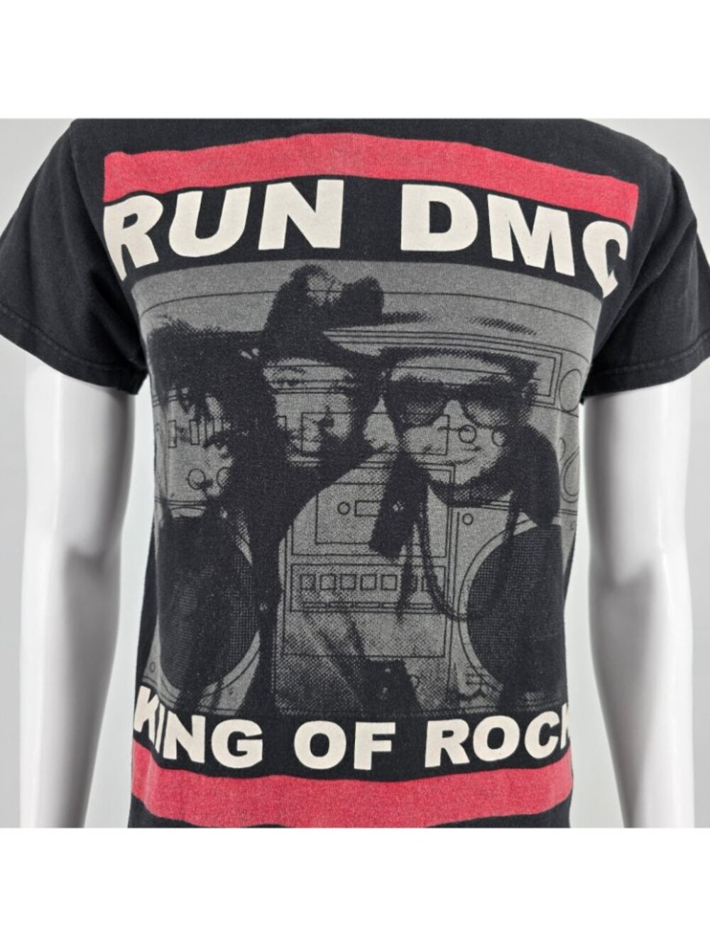 Late 2000s Run DMC King of Rock Officially Licensed Black Band T-Shirt (S) - Picture 2 of 12